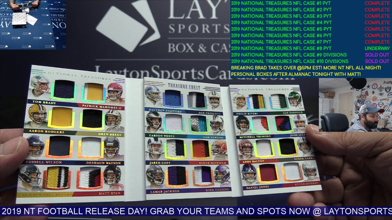 2019 Panini National Treasures Football Hobby 4 Box Case Break #8 AWESOME TREASURE CHEST BOOK!