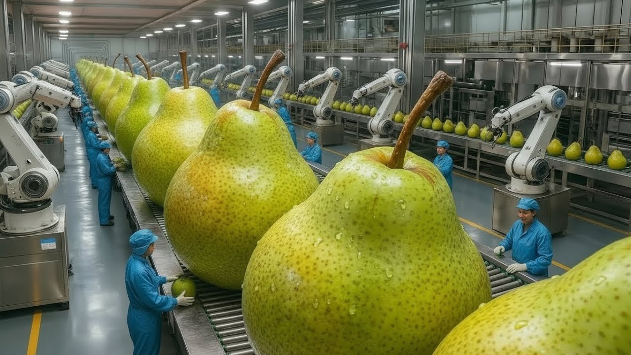 Inside the Pear Factory: From Fresh Pears to Delicious Desserts (Full Process)