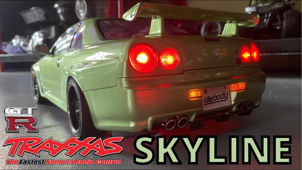 Traxxas Skyline? Custom Nissan Skyline R34 GTR RC car with light kit