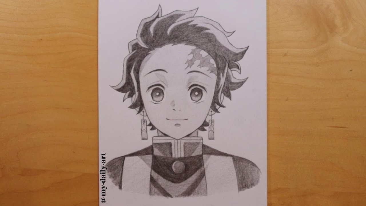 How to Draw Tanjiro Kamado ❤️ | Demon Slayer Pencil Drawing | Step By Step Tutorial
