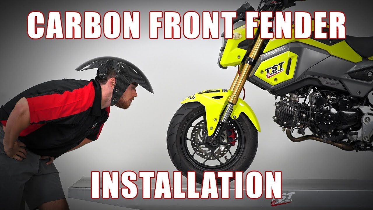 How to install a Carbon Fiber Front Fender on a 2014+ Honda Grom by TST Industries
