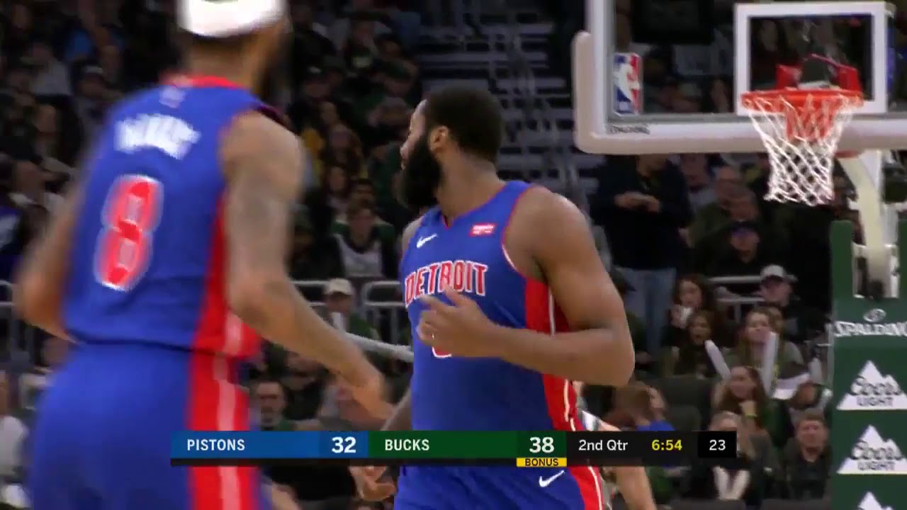 Andre Drummond Posts 12 points & 17 rebounds vs  Milwaukee Bucks