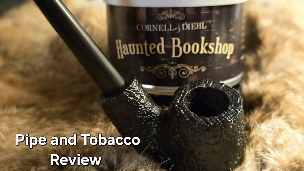 H.I.S. Churchwarden Tobacco Pipe with Cornell and Diehl Haunted Bookshop 