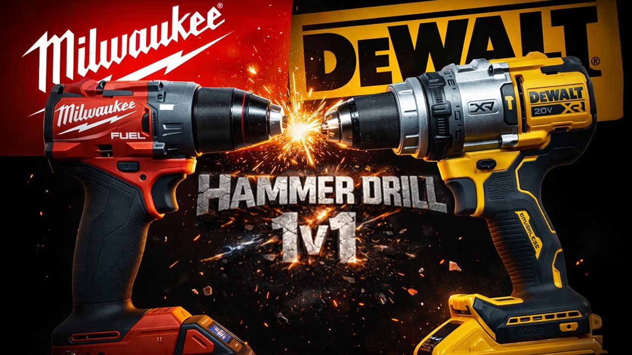 Сравнение ударных дрелей Milwaukee и DeWalt: DCD1007 против M18 Fuel 2904.