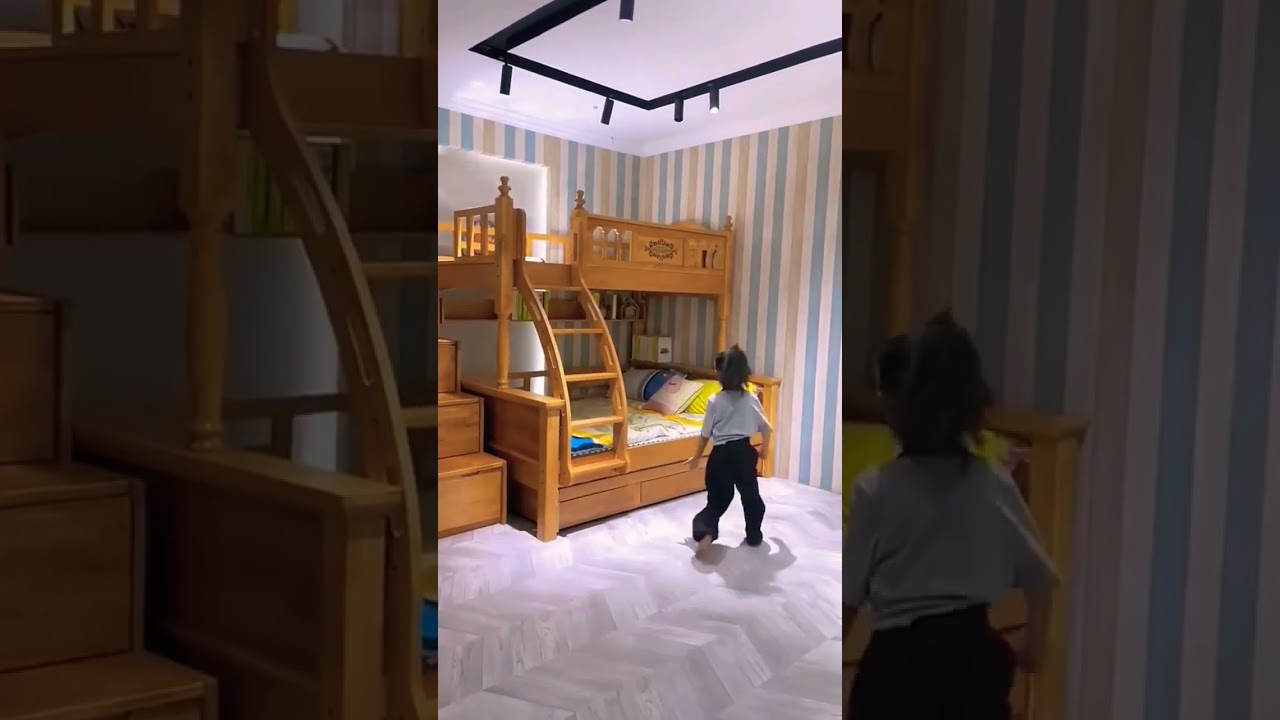 Double folding bed  for children