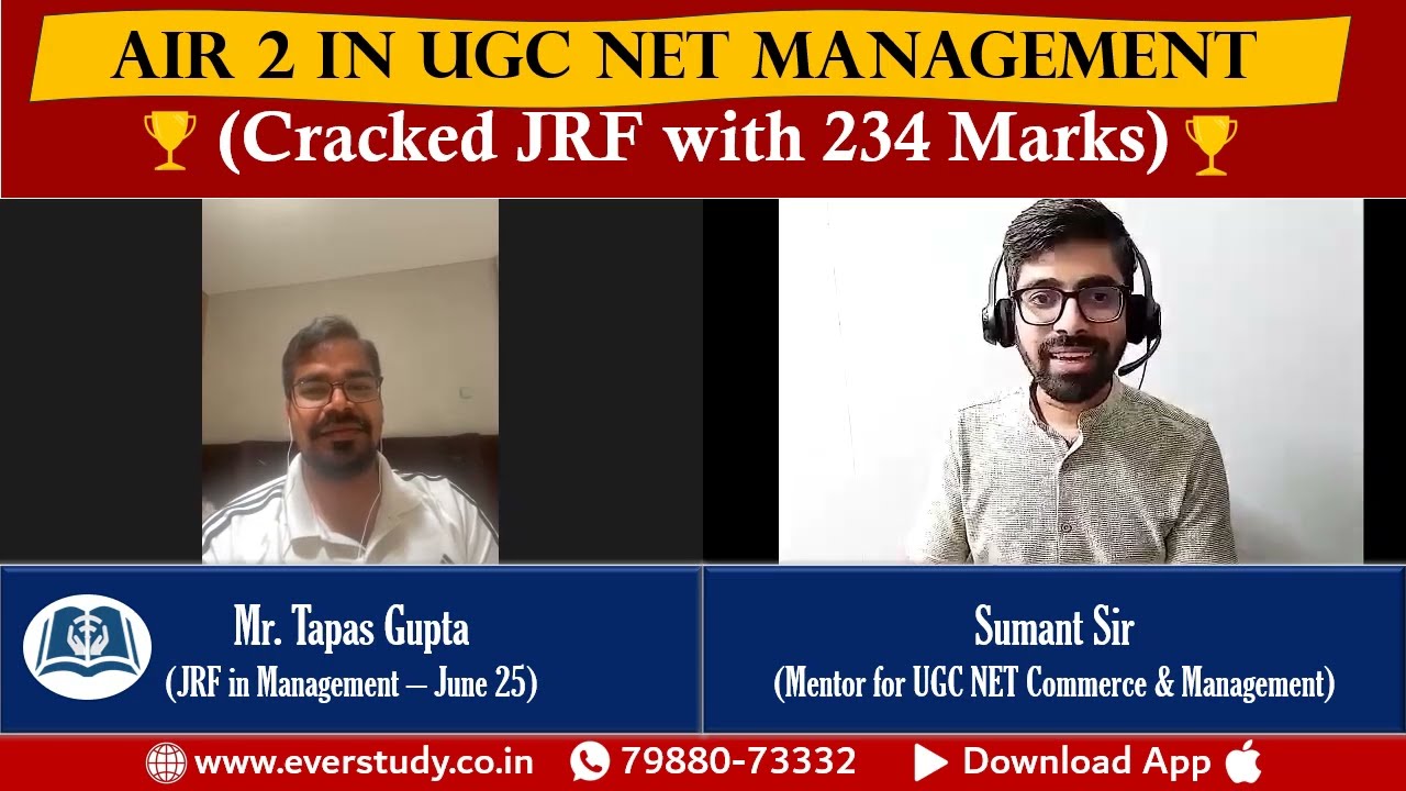 Interview with Topper Tapas Gupta | JRF with 99.99 PC in June 2025 | UGC NET Management