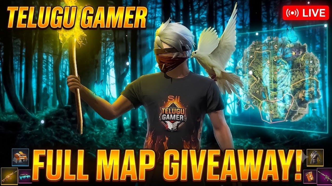 FREE FIRE LIVE TELUGU   FULL  MAP GIVEAWAY MATCHES  #telugu gamer