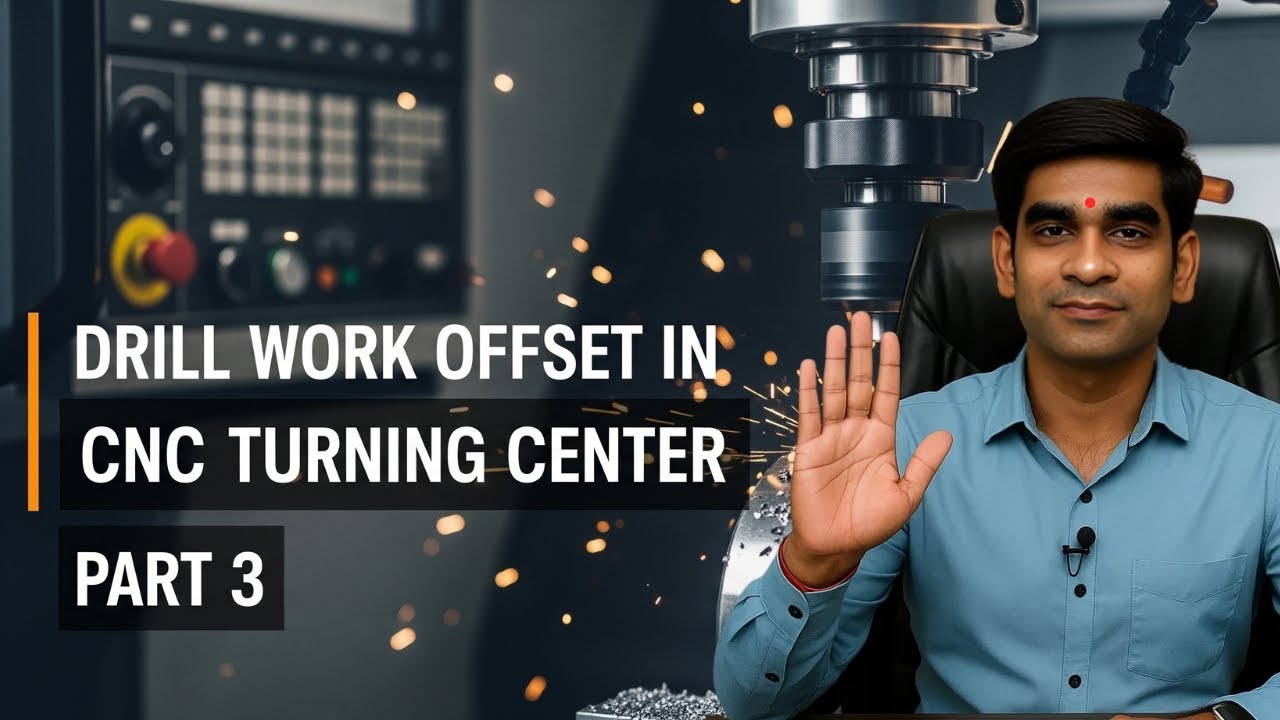Drill Work Offset In CNC Turning Center Part 3 In Hindi