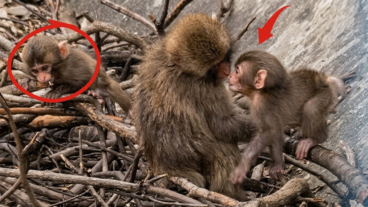 Punch Update Today: Such an adorable moment! The little baby monkey gives poor Punch a sweet kiss!