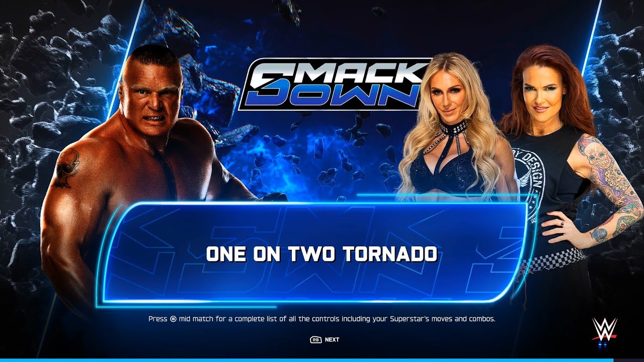 WWE 2K25 - BROCK LESNAR VS CHARLOTTE FLAIR AND LITA || ONE ON TWO || PS5 PRO 4K60 ||