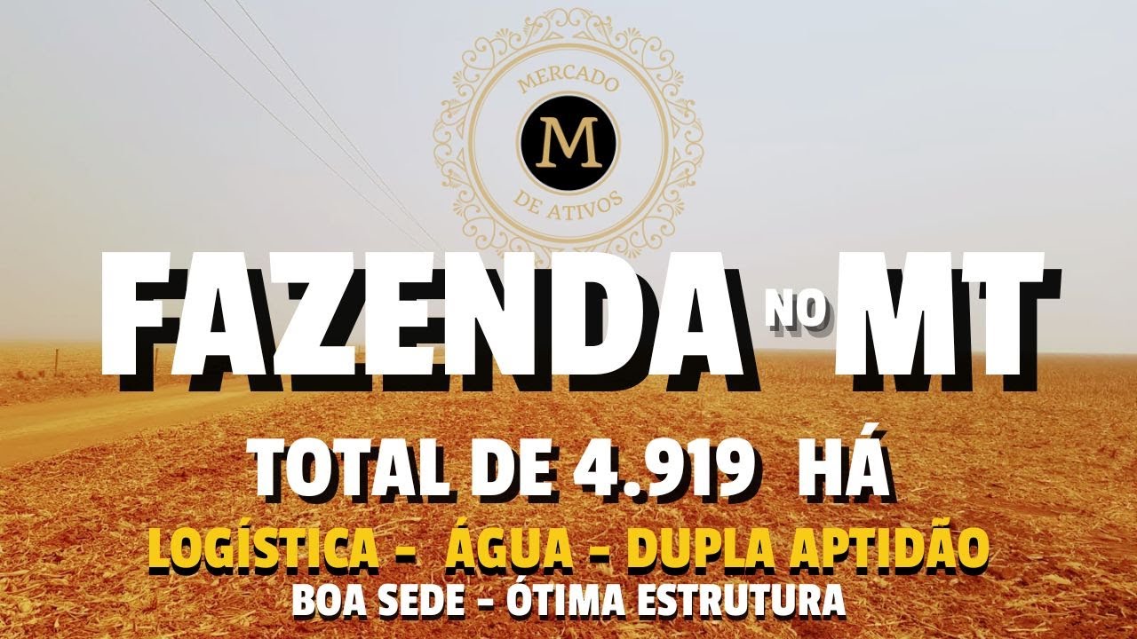 BELA FAZENDA NO MT COM 4.919 HA DUPLA APTIDÃO ESTRUTURA ÁGUA E LOGÍSTICA - MercadodeAtivos