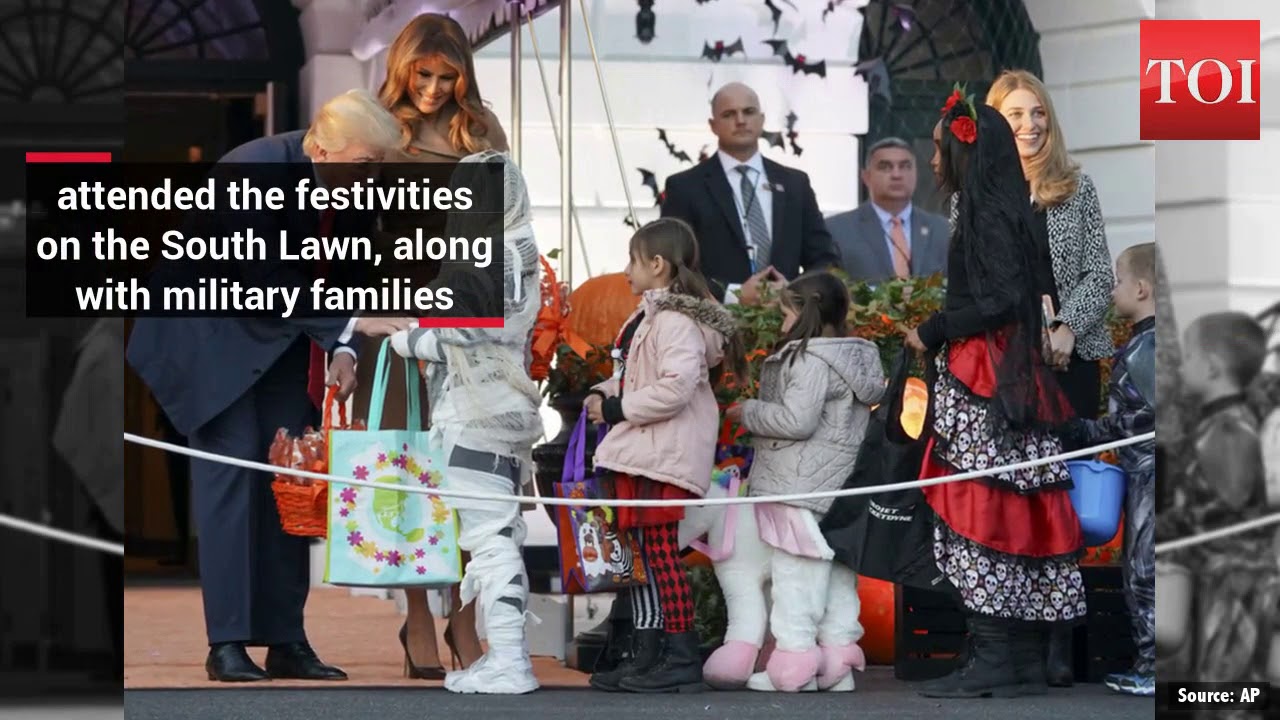 Trump greets children at White House on Halloween eve