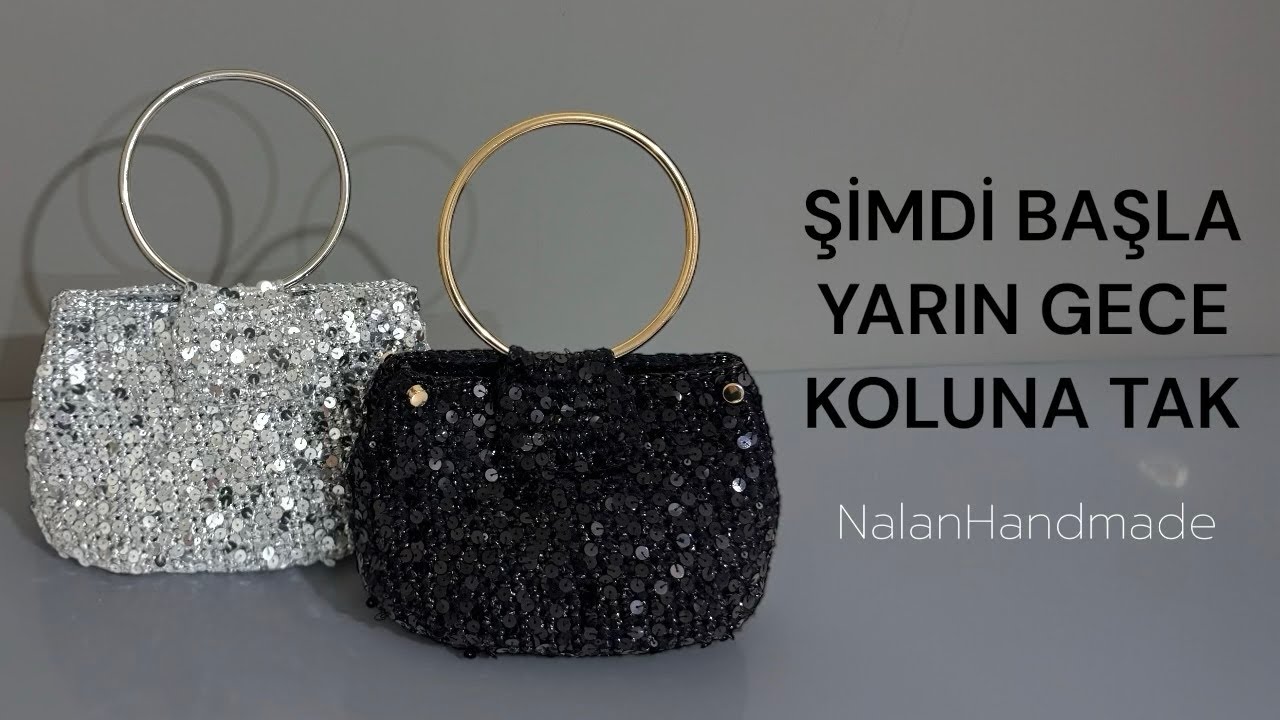 Metalik ve Pullu İpten Şık Gece Çantası ✨ | Çok Kolay Yapım | NalanHandmade