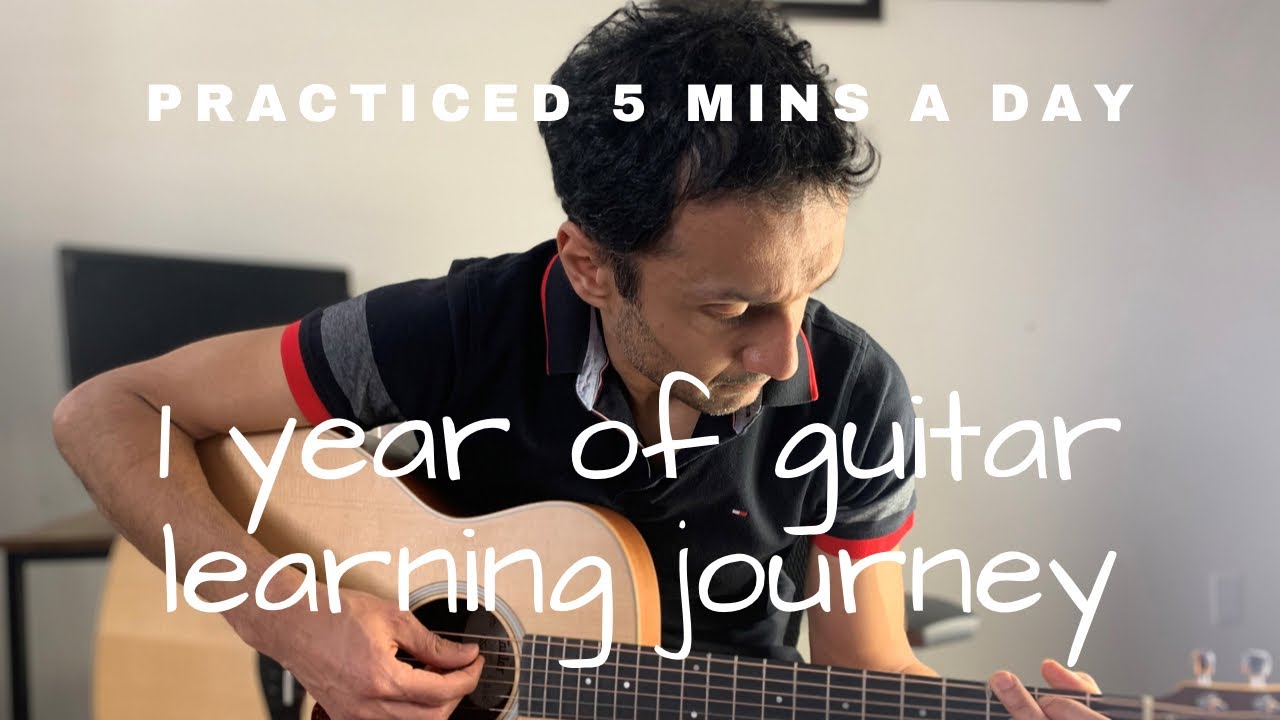 1 Year of Adult Guitar Learning Progression (practiced only 5 mins a day).