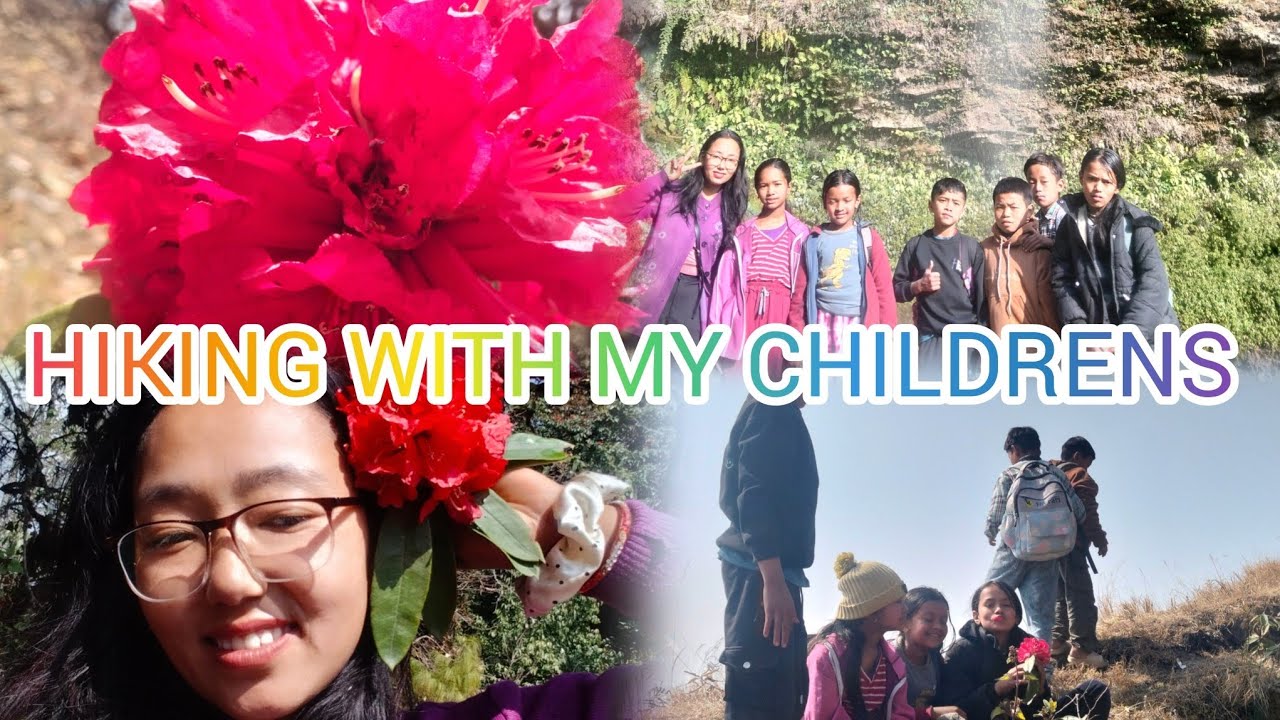 HIKING WITH MY CHILDRENS 🌿/// THEY ARE SHOCK TO SEE RHODODENDRON AND WATERFALL 🌊#subscribe 
