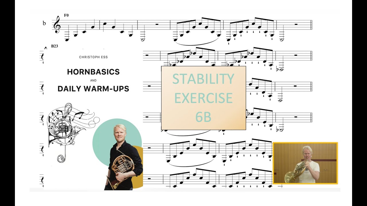 French Horn Masterclass - 6b Warm-up and Basics by Christoph Ess - scale exercises 6b playalong