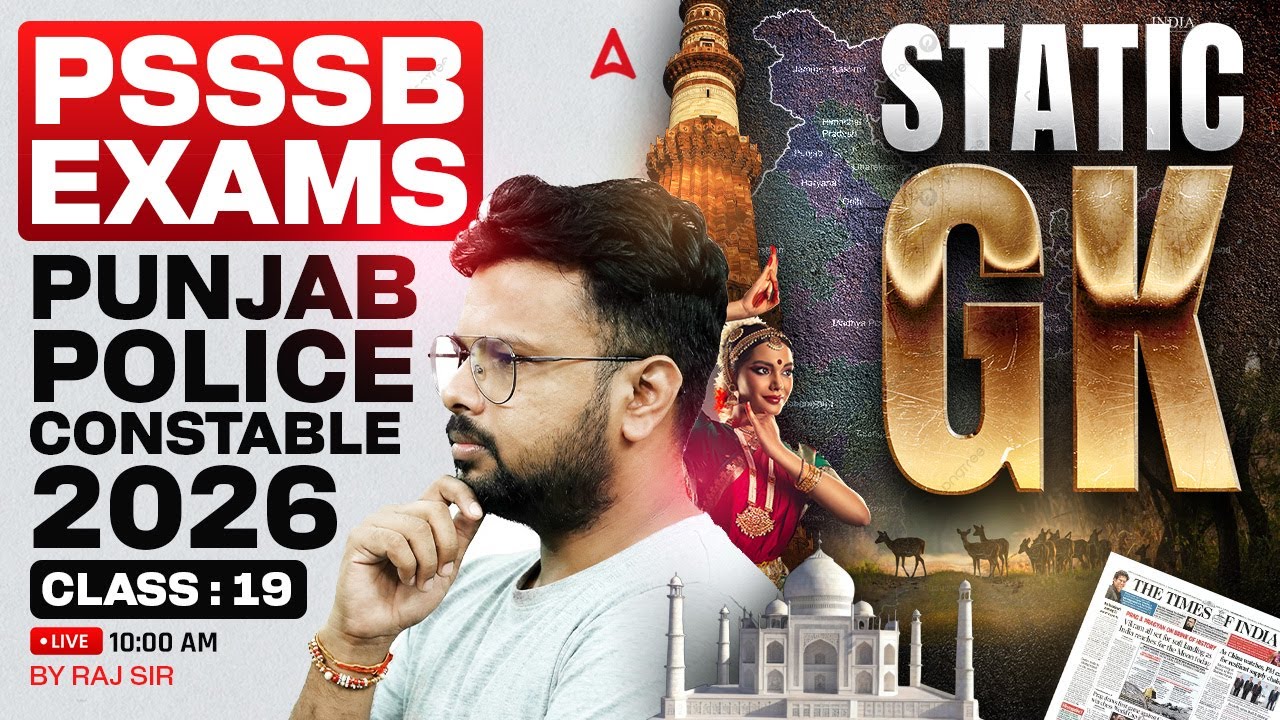 Punjab Police Constable/PSSSB Exams Preparation 2026 | Static GK Class #19 | By Raj Sir