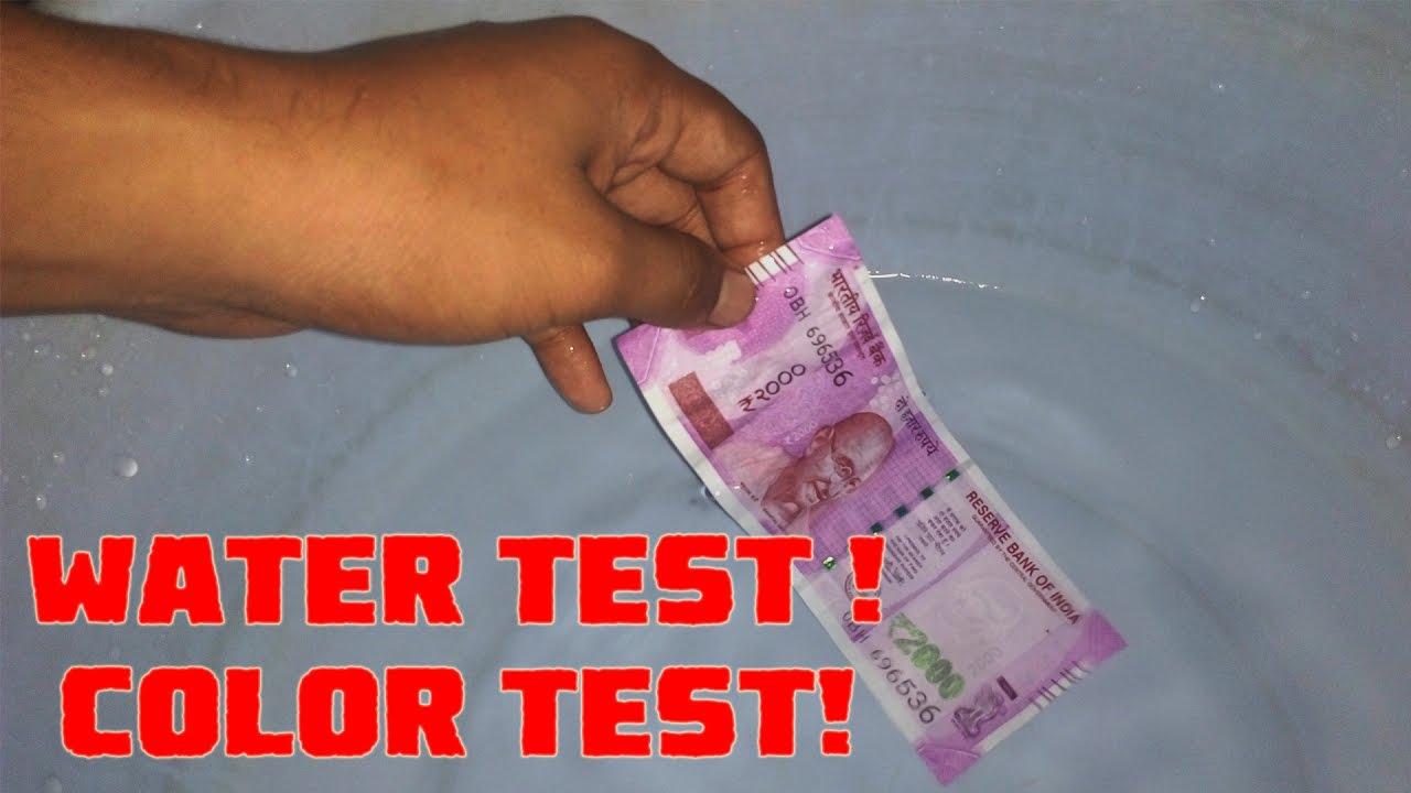 New 2000 Rupee Note WATER TEST - Waterproof/Color Test