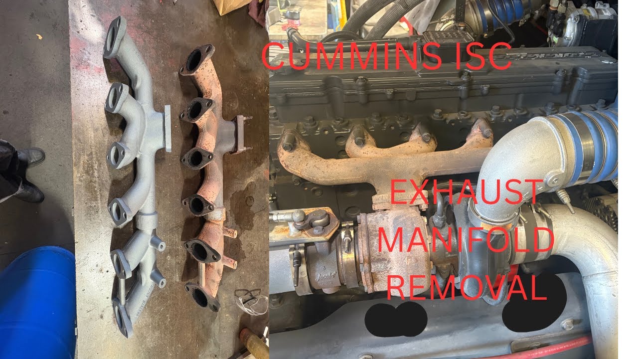 cummins isc exhaust manifold removal and install