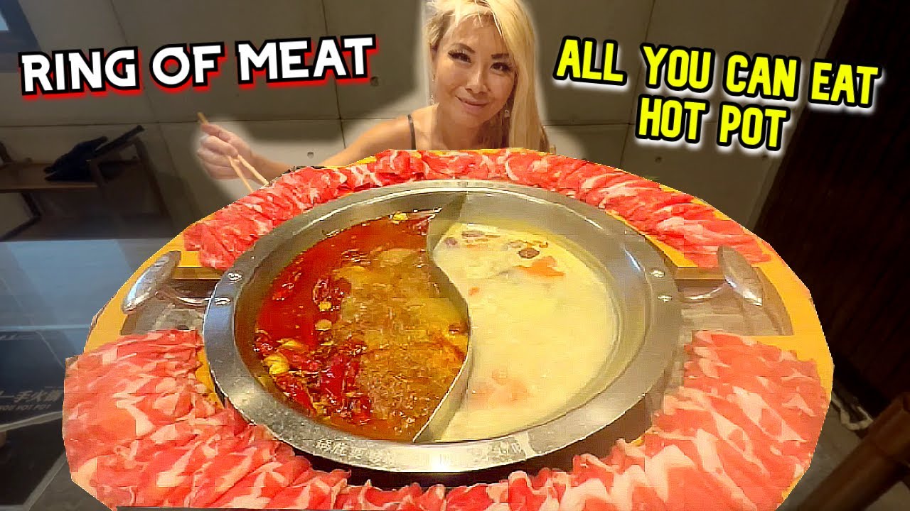 Eating a RING OF MEAT at Liu Yi Shou Hot Pot in Toronto, Canada!! #RainaisCrazy