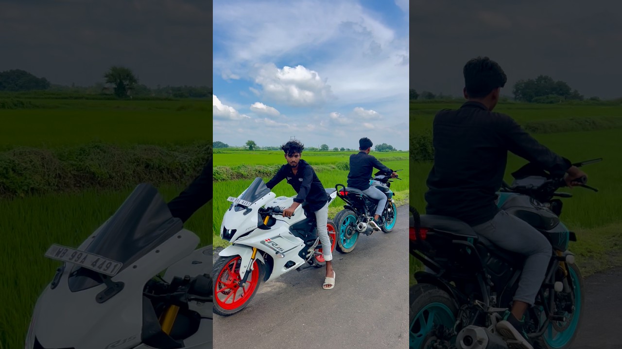 R15V4 vs Mt15 competition😱🥹 #bike #rider #viral #video
