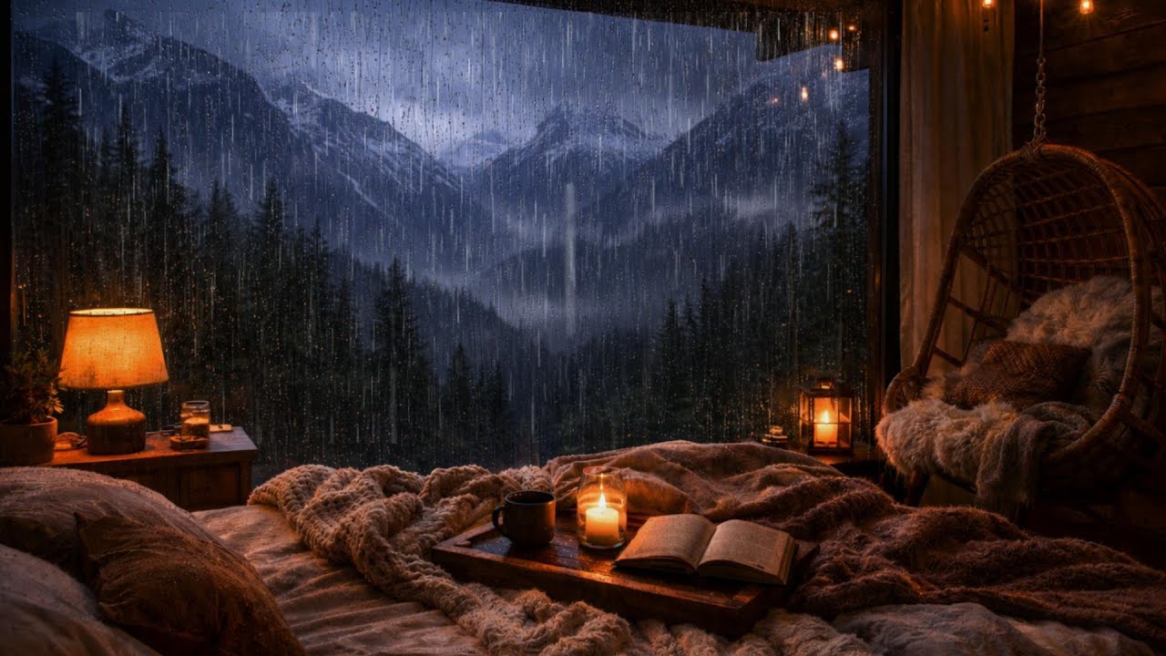 Forest Bedroom Rain at Night 🌧 | Ambience for Relax Deep Sleep fast
