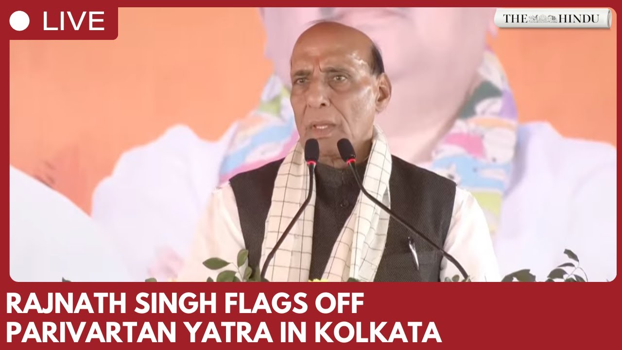 Rajnath Singh flags off BJP’s Parivartan Yatra leg in Kolkata, West Bengal ahead of polls