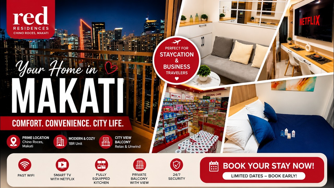 Airbnb Condo in Makati | Red Residences Chino Roces Full Unit Tour