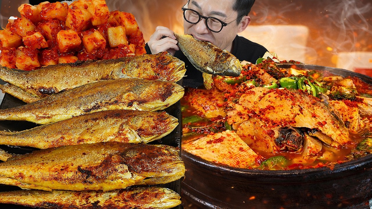 ASMR MUKBANGㅣGrilled Yellow Croaker & Spicy Pollack StewㅣEATING SHOW