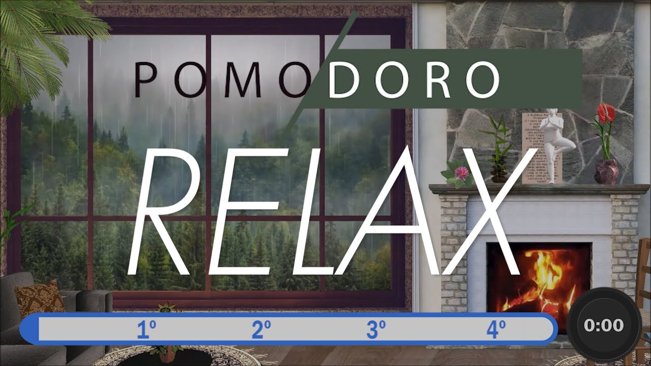 POMODORO Technique 4 x 25 -⏳- Study Timer 2h RELAX (Ambiente de HOGAR Confortable) 🏞
