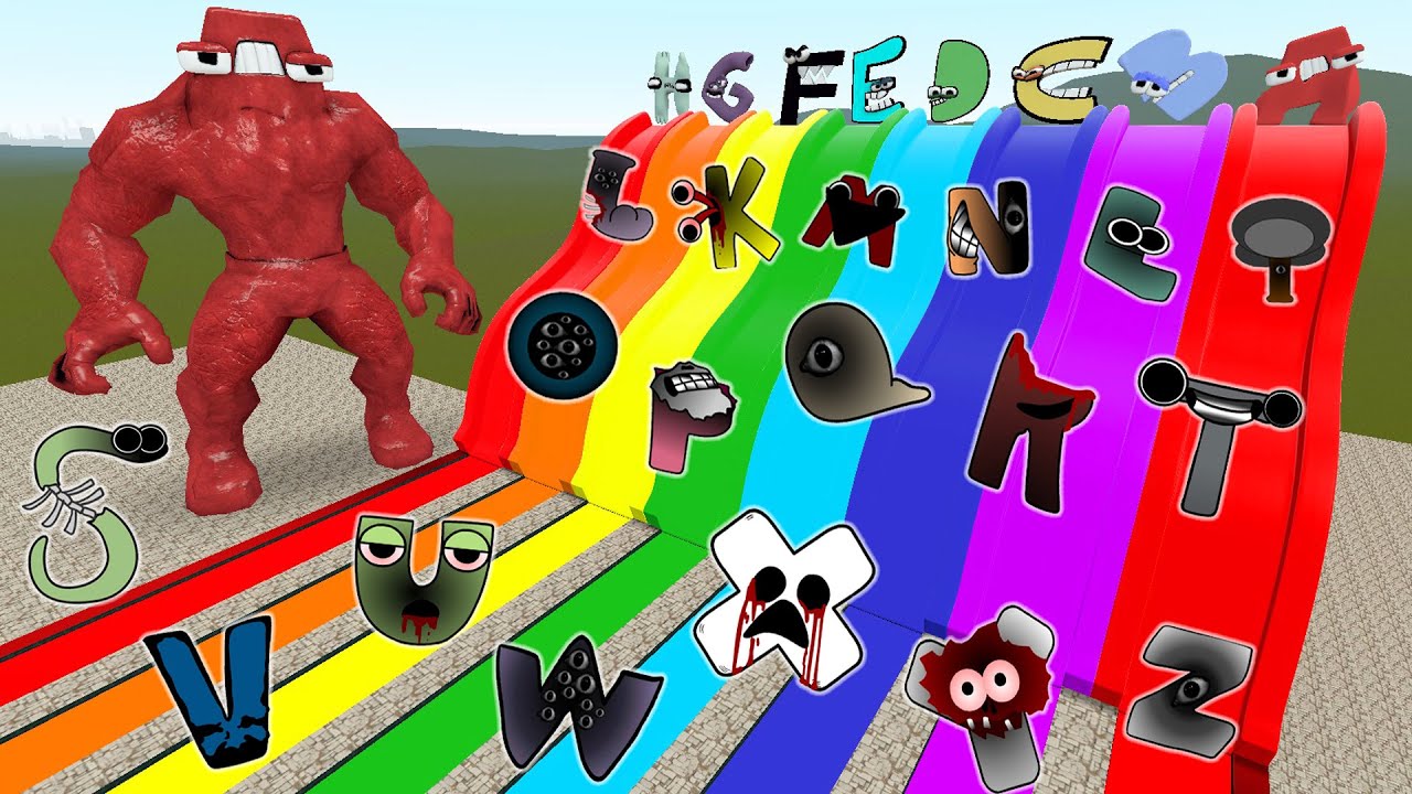 УНИЧТОЖЬТЕ ВСЕ 3D-СЕМЕЙНЫЕ ЗНАНИЯ АЛФАВИТА И ЧИСЛОВ В RAINBOW SLIDE Garry's Mod