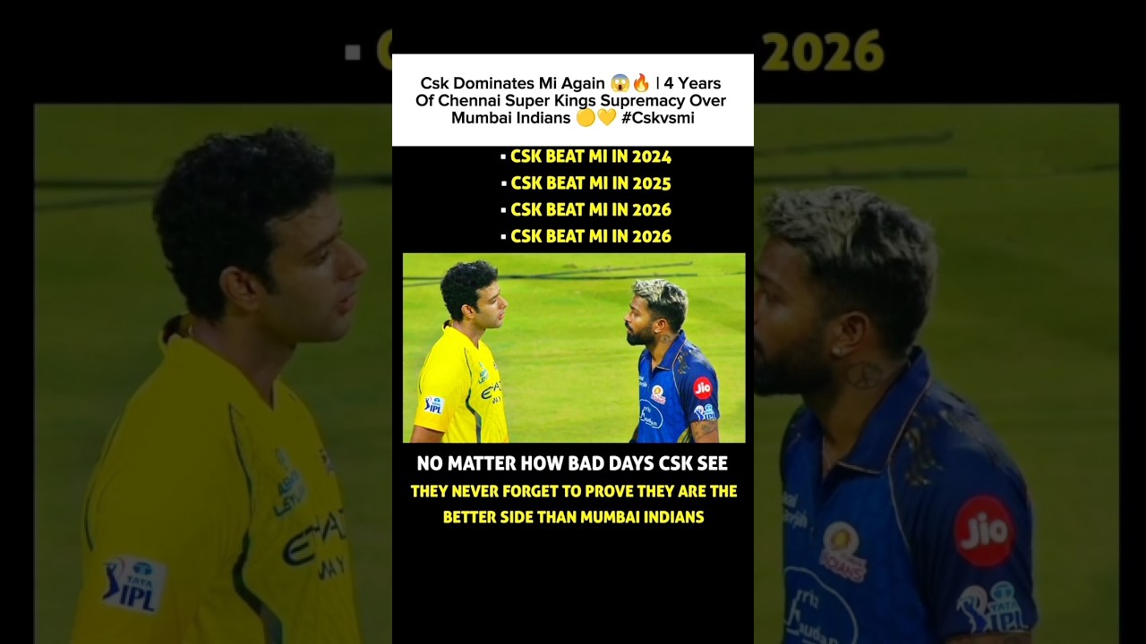 CSK DOMINATES MI AGAIN 😱🔥 | 4 Years of Chennai Super Kings Supremacy Over Mumbai Indians 🟡💛 #CSKvsMI