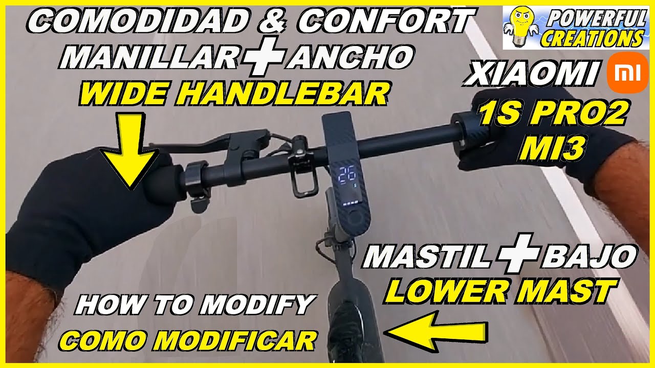 🛴Como INSTALAR un MANILLAR mas ANCHO y M&Aacute;STIL mas BAJO XIAOMI 1S Pro2 🛴Wider HANDLEBAR & lower MAST