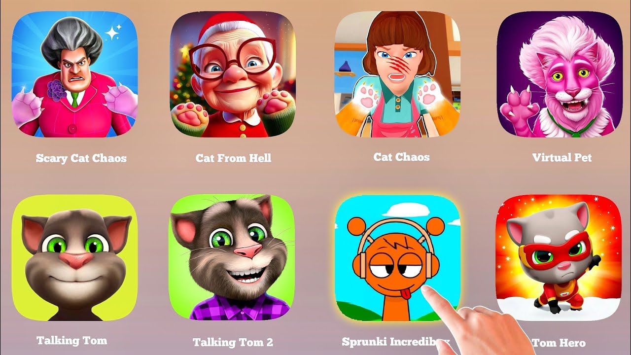 Scary Cat Chaos, Cat From Hell, Cat Chaos, Virtual Pet,Talking Tom,Talking Tom 2, Sprunki Incredibox