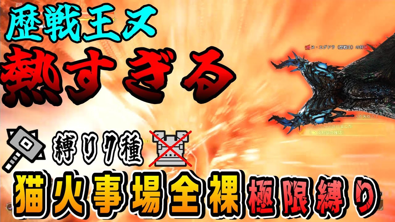 【王ヌ】ネコ火事場防具なし護石なし装衣なし罠なしハンマーのみ討伐のみ縛り#30　熱すぎることを逆に利用される歴戦王ヌ・エグドラ【MHwilds】