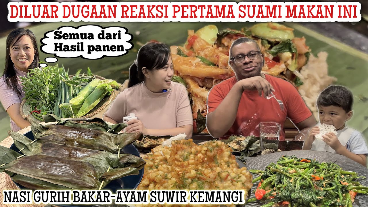 DILUAR DUGAAN REAKSI SUAMI MAKAN NASI BAKAR GURIH AYAM SUWIR KEMANGI MELIMPAH | OLAHAN HASIL PANEN