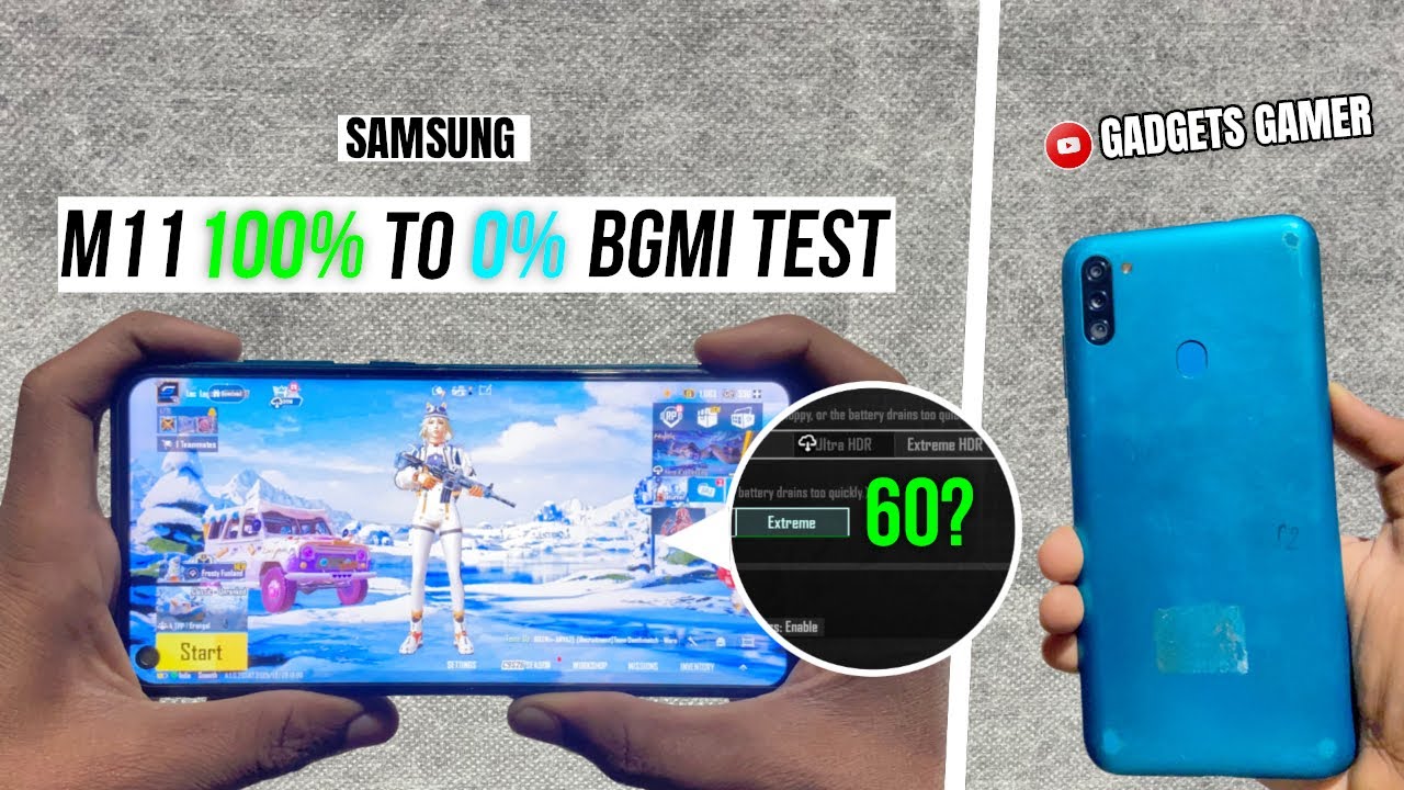 Samsung Galaxy M11 BGMI Battery Drain Test 😱 | 100% to 0% Full Gameplay