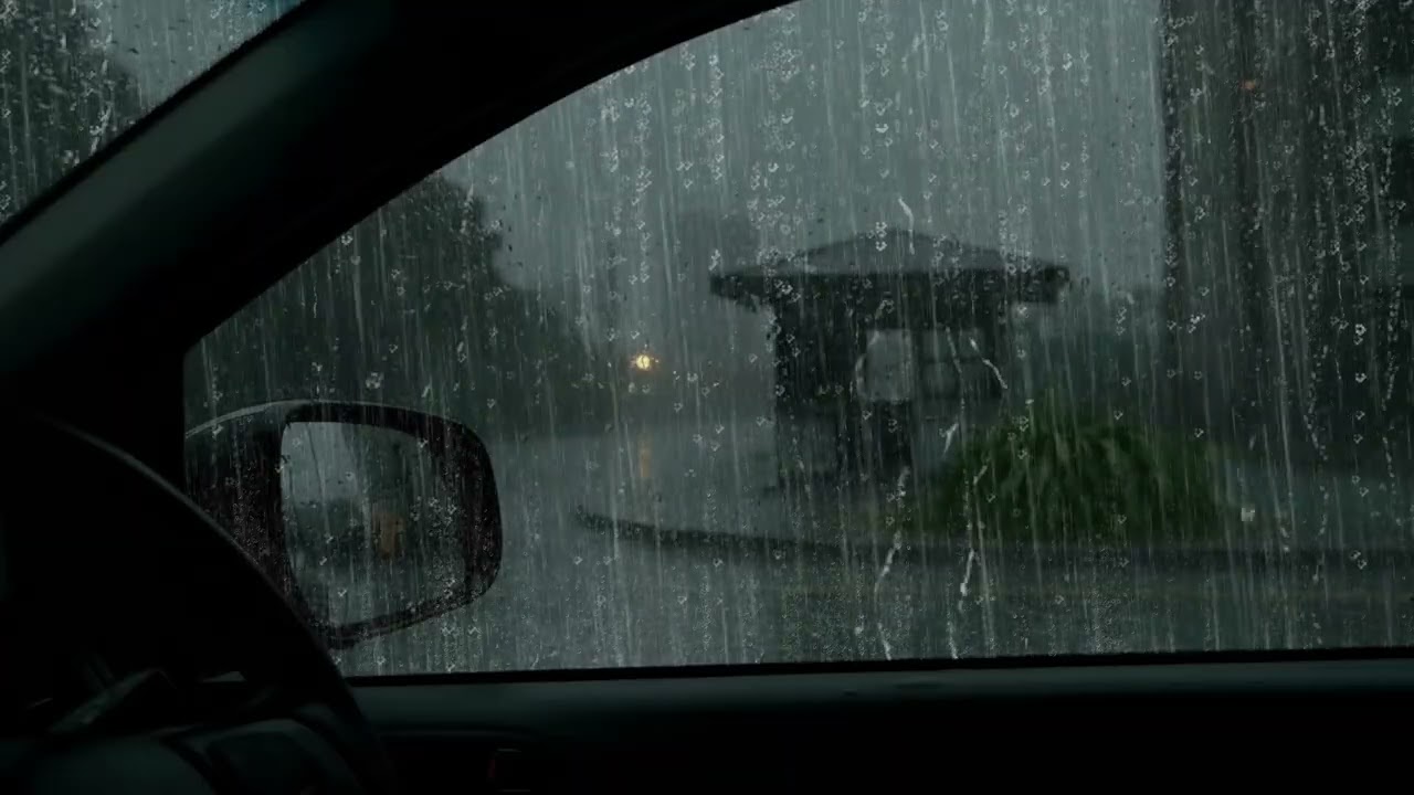 Heavy Rain on Car Roof – Fall Asleep in 5 Minutes  10 Hours Deep Sleep & Insomnia Relief