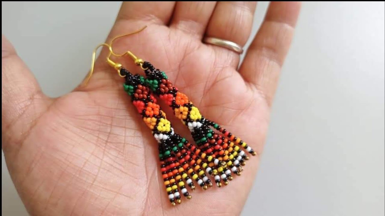 ⚜️ Colourful Tasseled Earrings/Aretes/Seed bead Jewelry Tutorial diy
