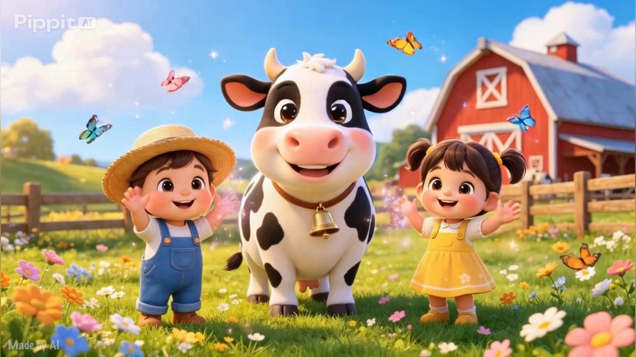 Happy COW Moo moo song Nursery Rhymes learning for Kids