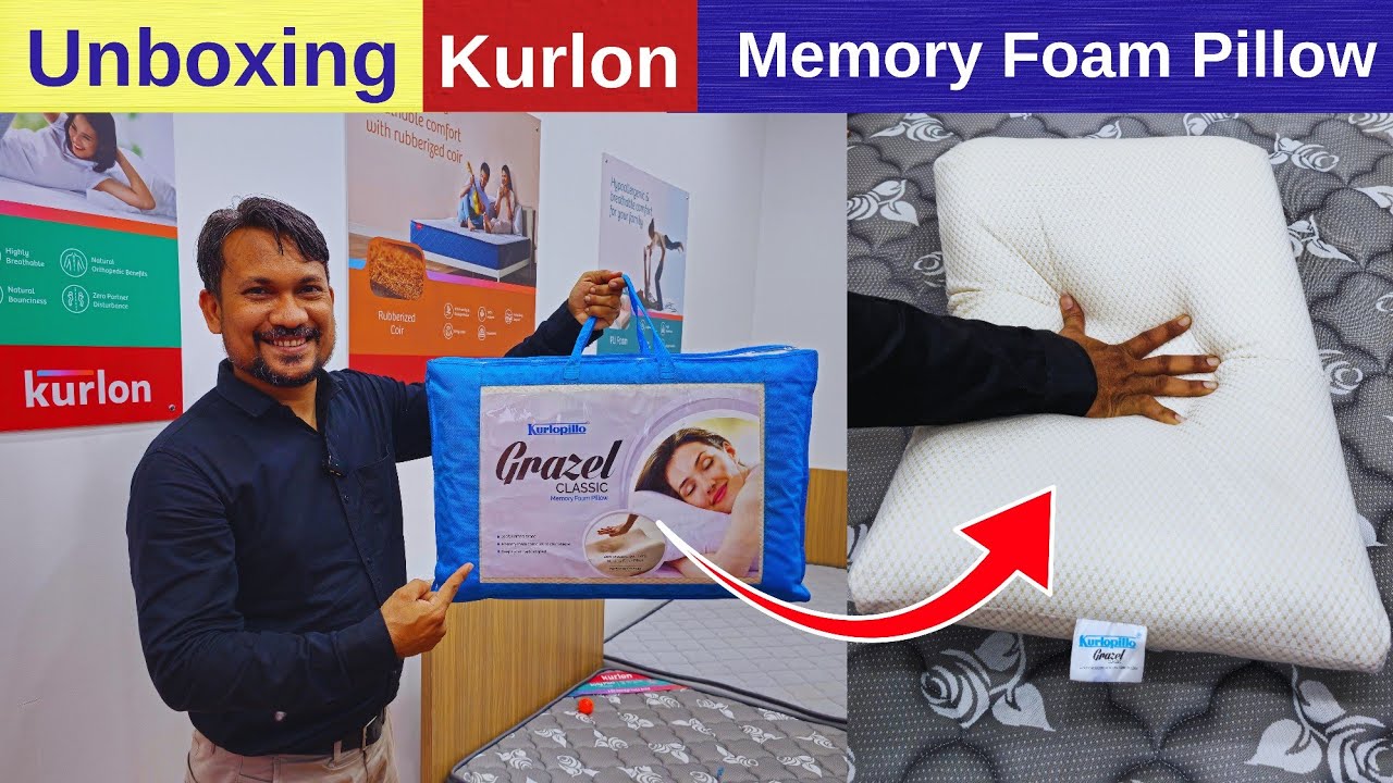 Kurlon Grazel Pillow Unboxing Review With Price! Kurlon Memory Foam Pillow!