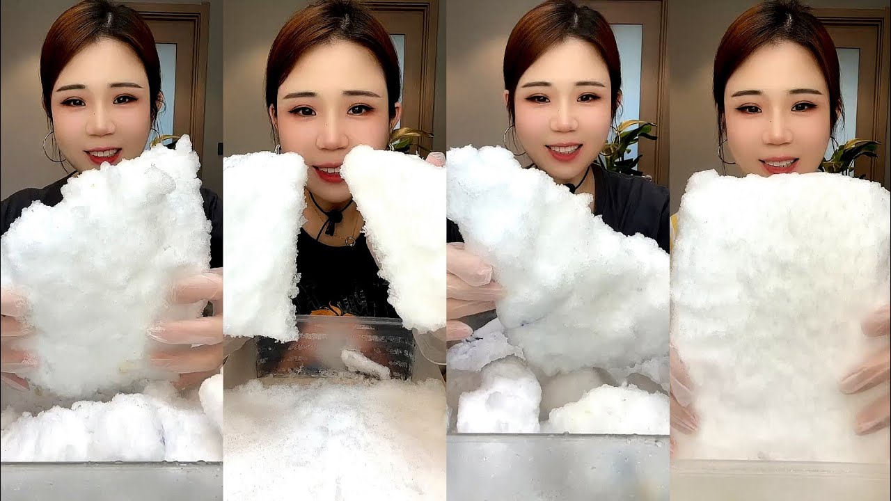 SOLO YY / ASMR WHITE ICE EATING / SOFT ICE / SHAVED ICE / FREEZER FROST 