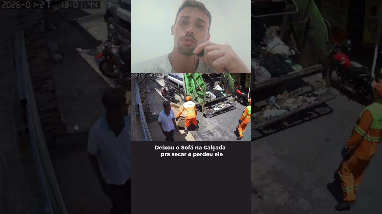 Deixou o Sofá na calçada pra secar e o caminhão de lixo levou embora #momentosinesperados