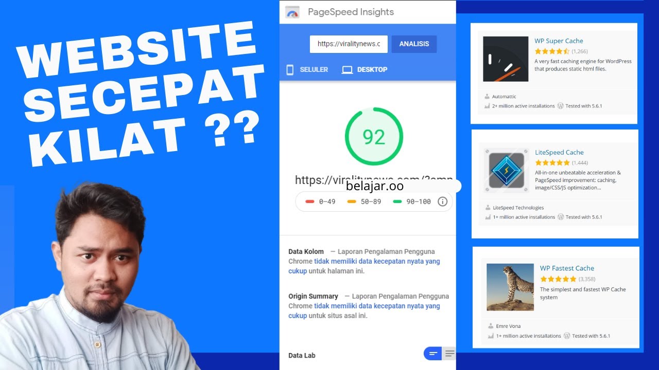 Cara Mempercepat Loading  Website || 4 Plugin Terbaik Mempercepat Website