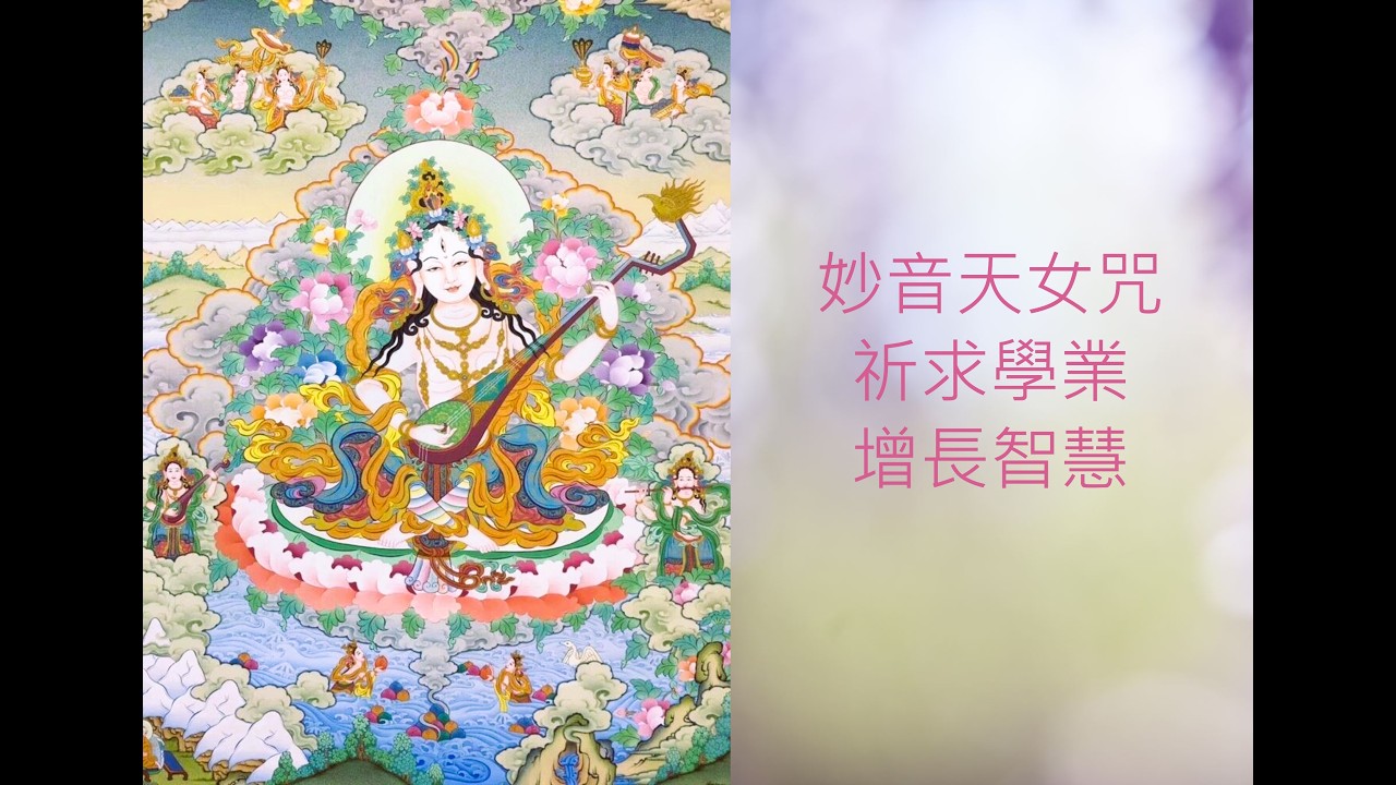 #妙音天女（辯才天女）心咒主要用於祈求學業、增長智慧、辯才無礙、藝術才華及財富，常被視為文藝女神。｜＃求學業｜＃達賴喇嘛 念頌