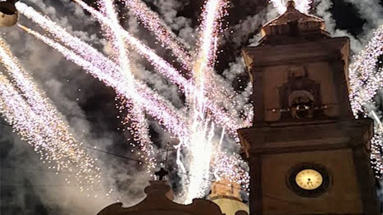 Fuochi d'artificio San Gennaro Trecase 2022 Incendio del campanile