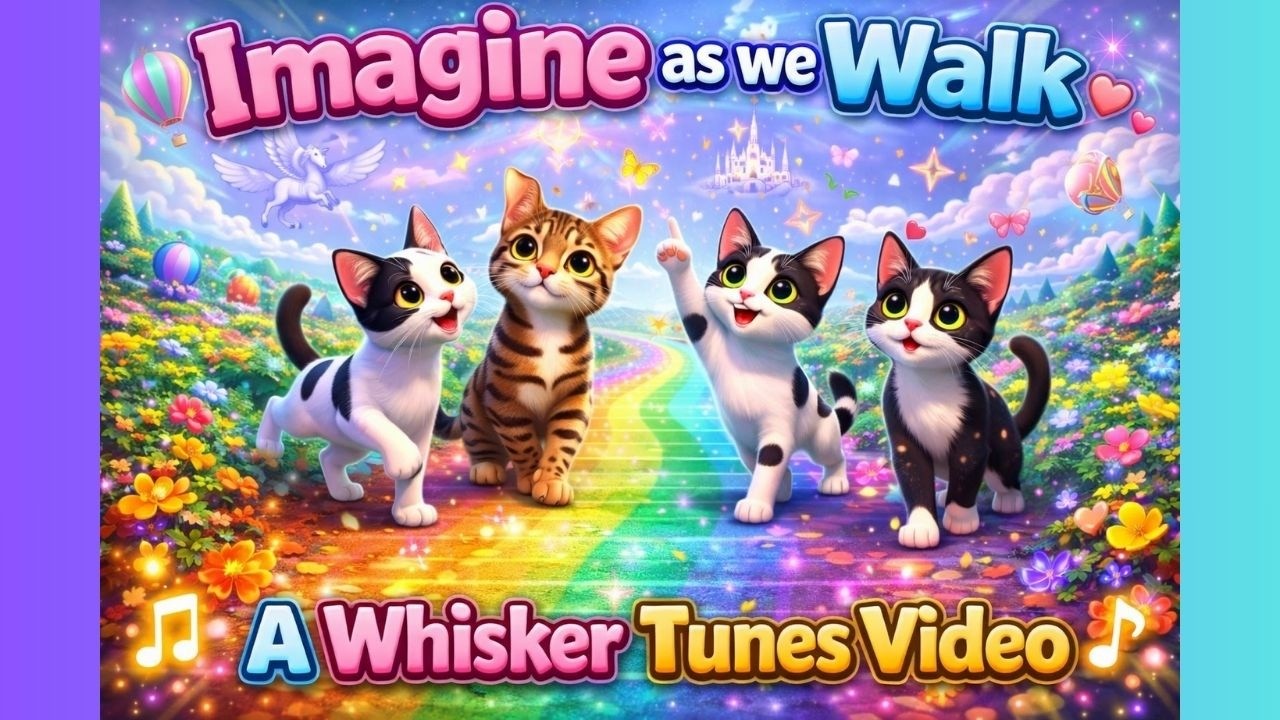 Imagine as We Walk 🌈 | Whisker Tunes | Peaceful Music for Kids - Play Time Songs TV