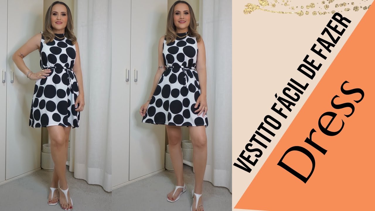 CORTE E COSTURA VESTIDO FÁCIL PARA INICIANTE (Sem Modelagem)
