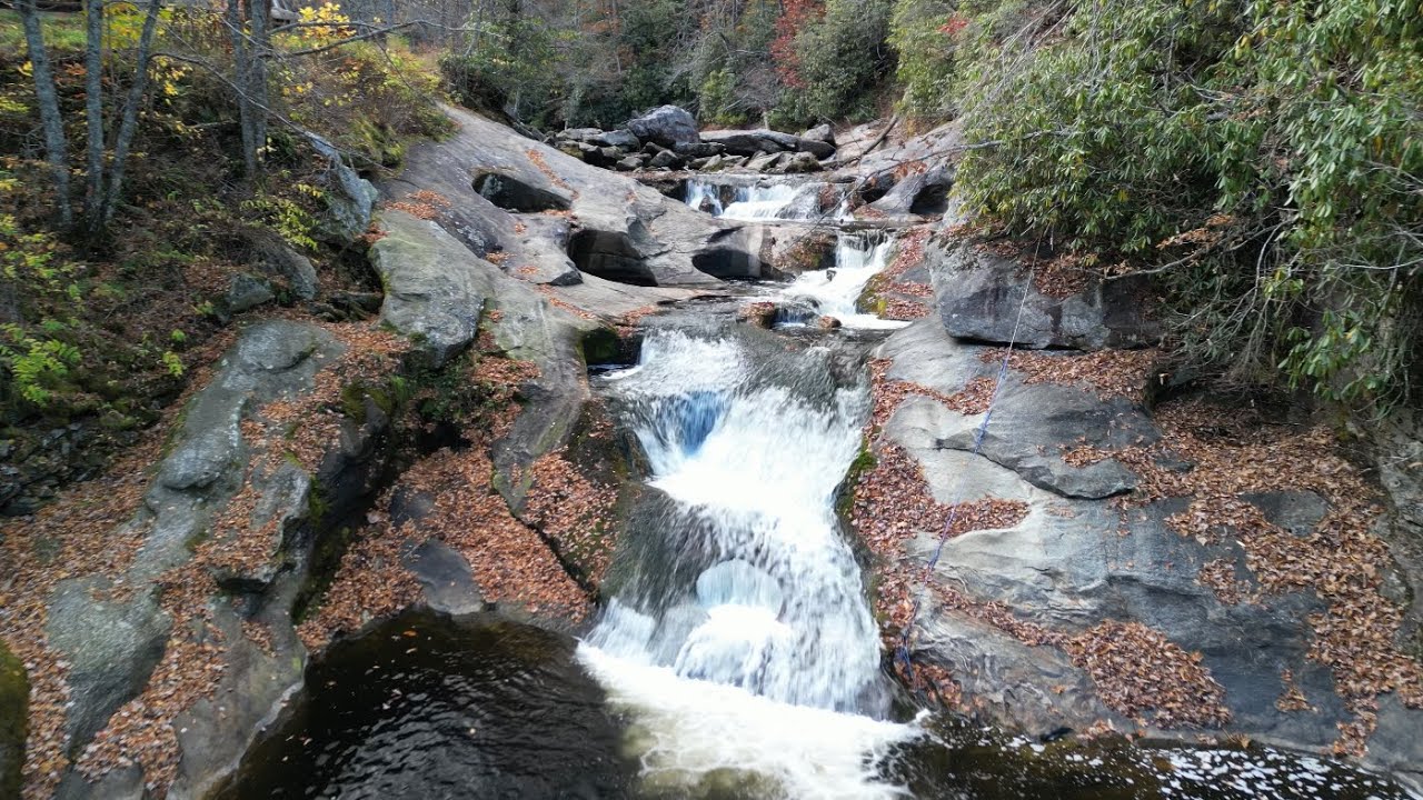 Bust Your Butt Falls on the Cullasaja River mini 3 pro upstream footage