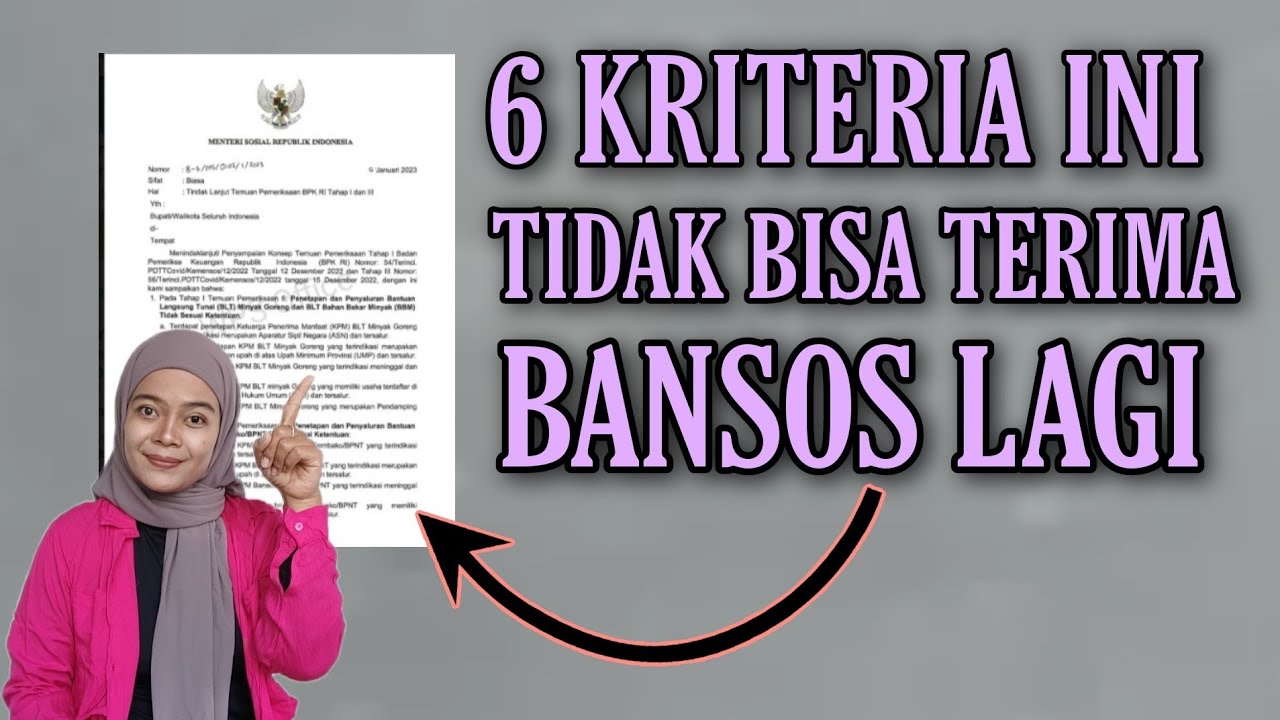 SURAT PERINTAH DARI KEMENSOS UNTUK 6 KATEGORI INI TIDAK BOLEH TERIMA BANSOS LAGI